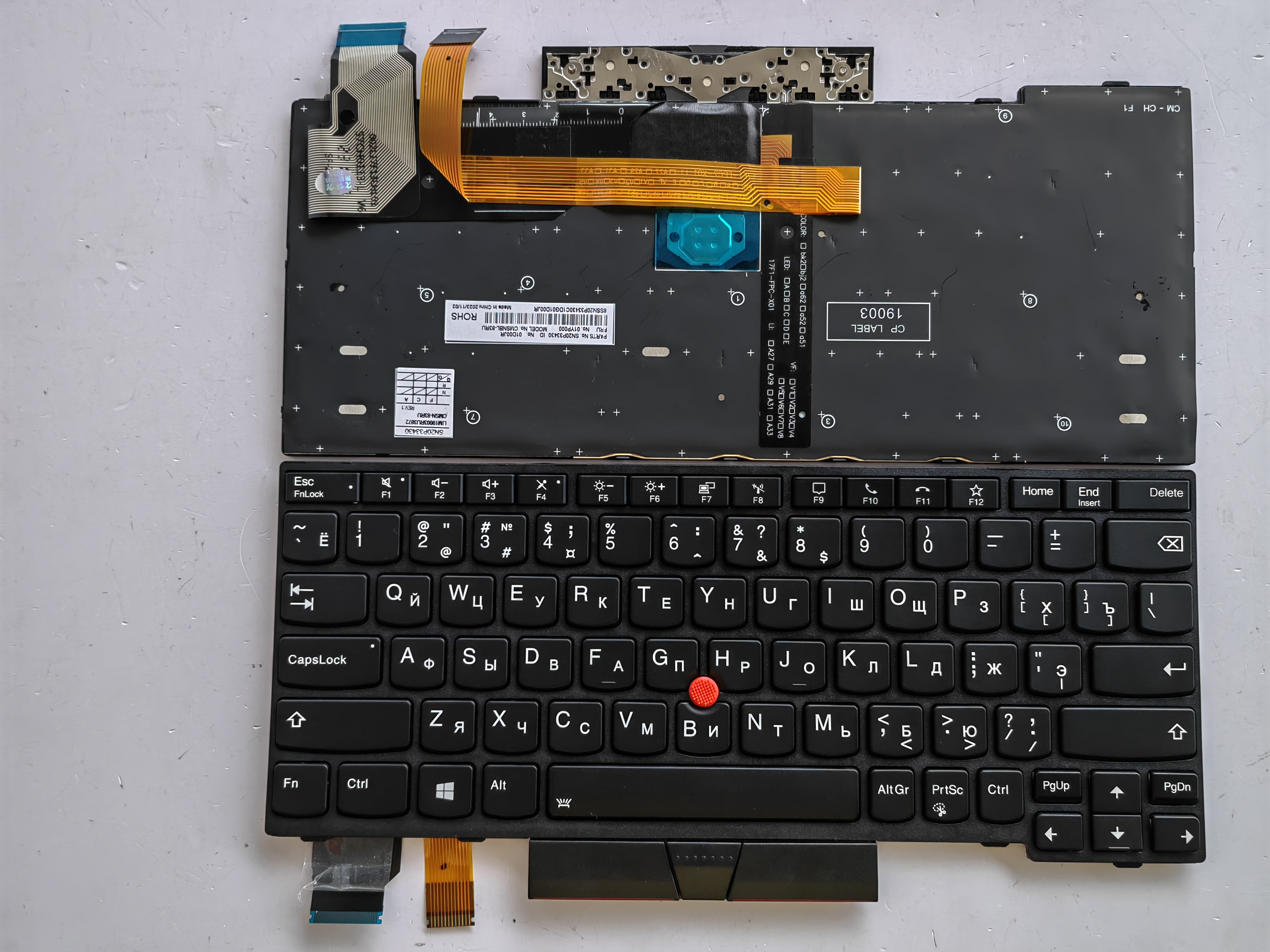 Picture of New Replacement Laptop Keyboard For IBM X13 generation/X13 GEN1/L13/L13 GEN1 BLACK FRAME BLACK With Point Backlit (OEM) RU Layout
